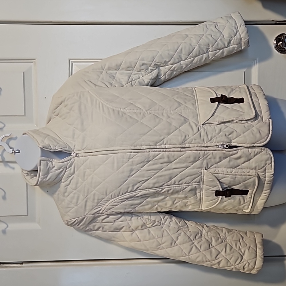 Chadwicks, off-white, quilted jacket. Size M